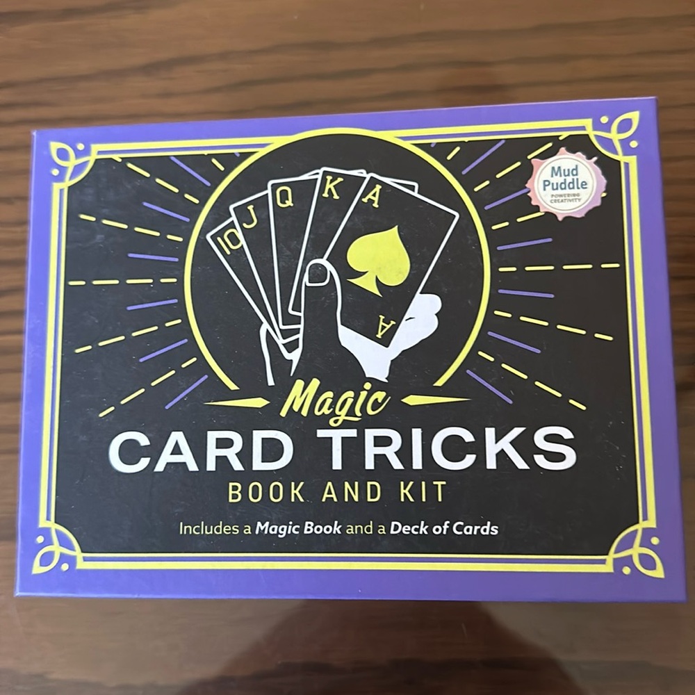 Mud Puddle Magic Card Tricks Kit, including Magic Book and a Deck of Cards.